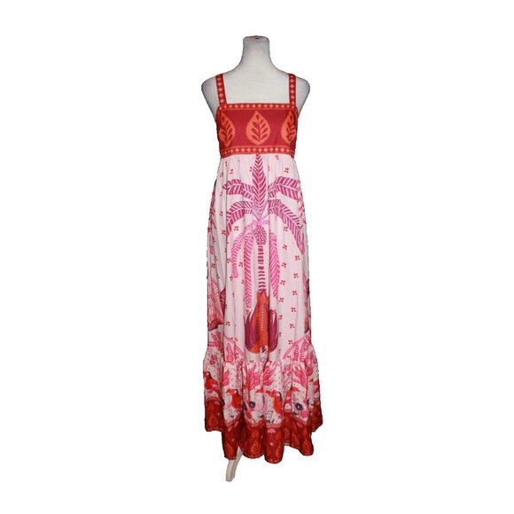 Shein Women’s Maxi Dress Pink Orange Boho Floral Long Women's Size S NWOT - Picture 1 of 2